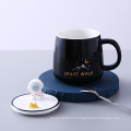 Ceramic coffee mug mobile phone holder ceramic cup